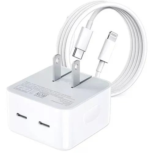 ¡Promoción! 📱🔌 Cargador de iPhone con cable dual Lightning de 50 vatios ⚡️💥