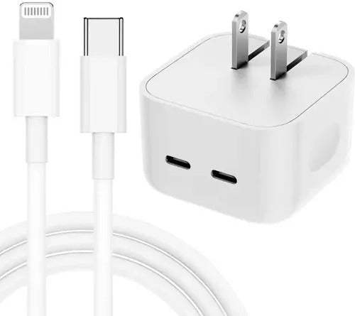 ¡Promoción! 📱🔌 Cargador de iPhone con cable dual Lightning de 50 vatios ⚡️💥